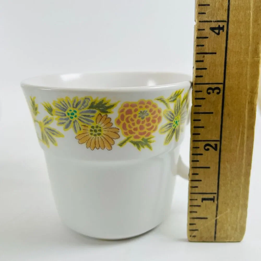 Noritake Progression Sunny Side 9003 Coffee Cups Set of 3 Vintage MCM Japan 1970